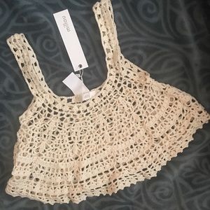 LF CROCHET CROP TOP NWT